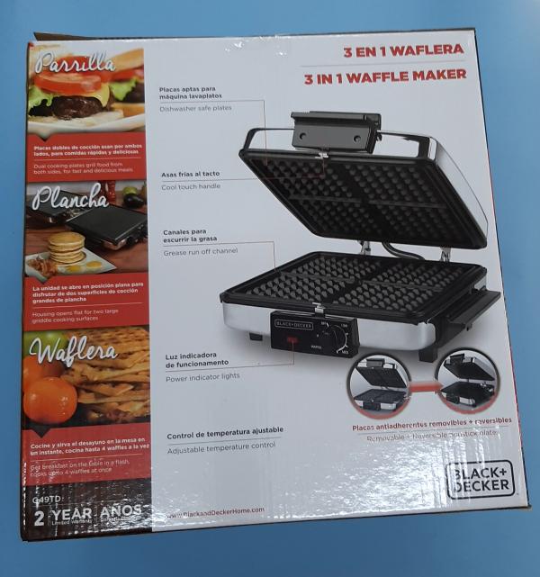 WAFLERA Y PLANCHA BLACK+DECKER  G49TD ACERO INOXIDABLE