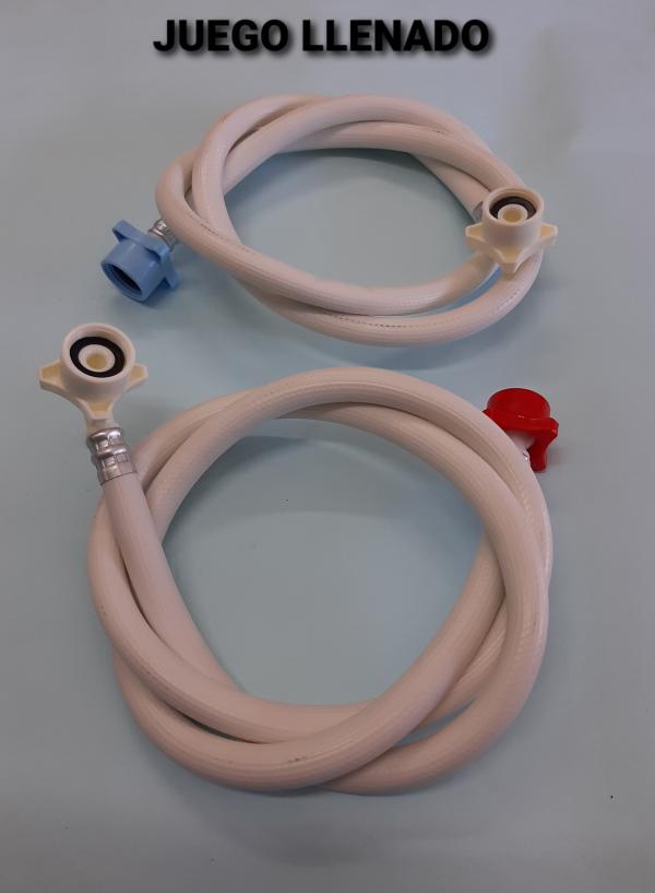 JUEGO MANGUERA LLENADO 1.5 MTS FRIO - CALIENTE AZUL / ANARANJADO