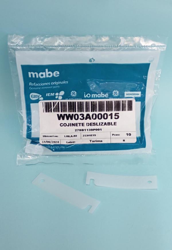 DESLIZADORE O COJINETE SECADORA CENTRO DE LAVADO GE 278B1139P001 / WW03A00015 ORIGINAL BOLSA