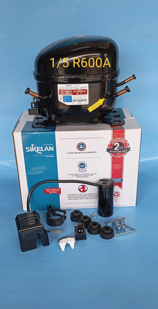 COMPRESOR 1/5 EN BAJA SIKELAN REFRIGERANTE R600A / 37815-SIK