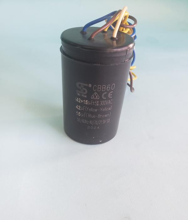 CAPACITOR DOBLE PARA LAVADORA ARRANQUE 15UF/42UF