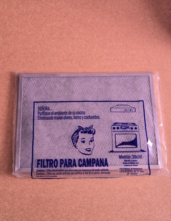 FILTRO EXTRACTOR CAMPANA CON MARCO 26X36 CM MABE / SRVGRL0003