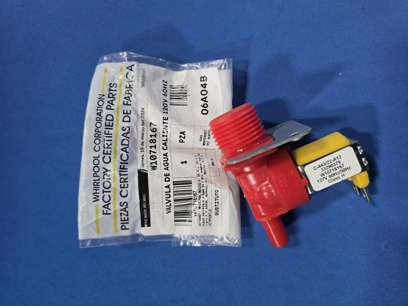 VALVULA 1 SELENOIDE 127V LAVADORA AUTOMATICA WHIRLPOOL COPACABANA W10718167 ORIGINAL