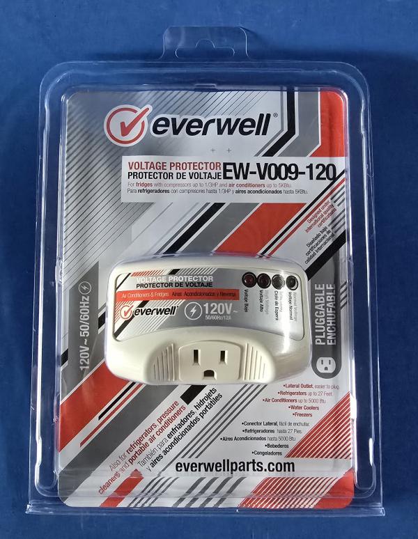SUPRESOR DE VOLTAJE PARA REFRIGERADORAS , LAVADORAS 110V / 12 AMP / 3 MINUTOS EVERWELL / EW-V009-120