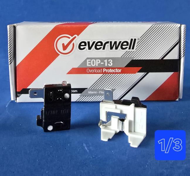 PROTECTOR TERMICO PARA RELAY TIPO MUELA 1/3 - 115V EVERWELL EOP-13