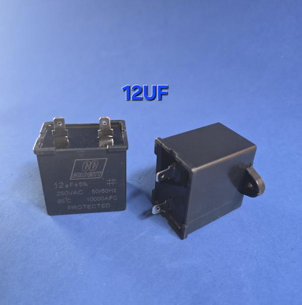 CAPACITOR PARA RELAY 12 uF / 2 TERMINAL CUADRADO