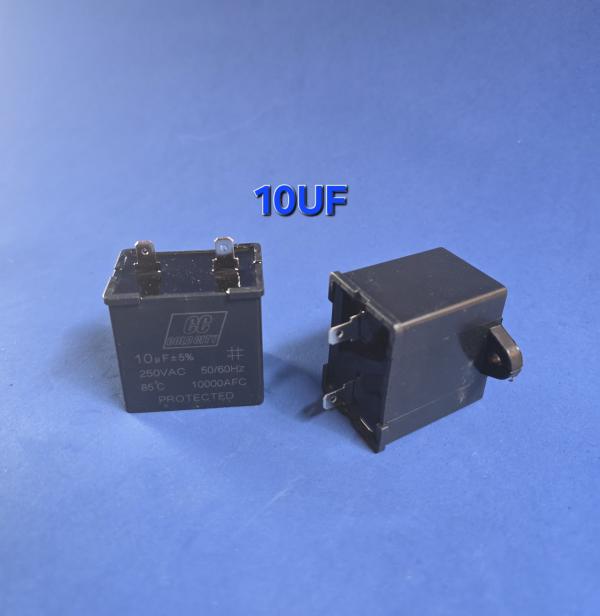 CAPACITOR PARA RELAY 10 uF / 2 TERMINAL CUADRADO