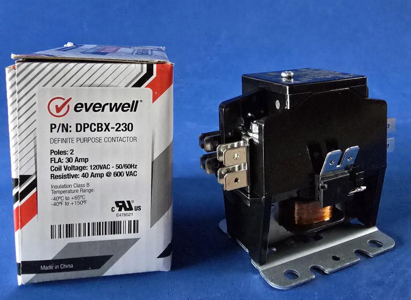 CONTACTAR 2 POLOS 30 AMP 120V EVERWELL DPCBX-230