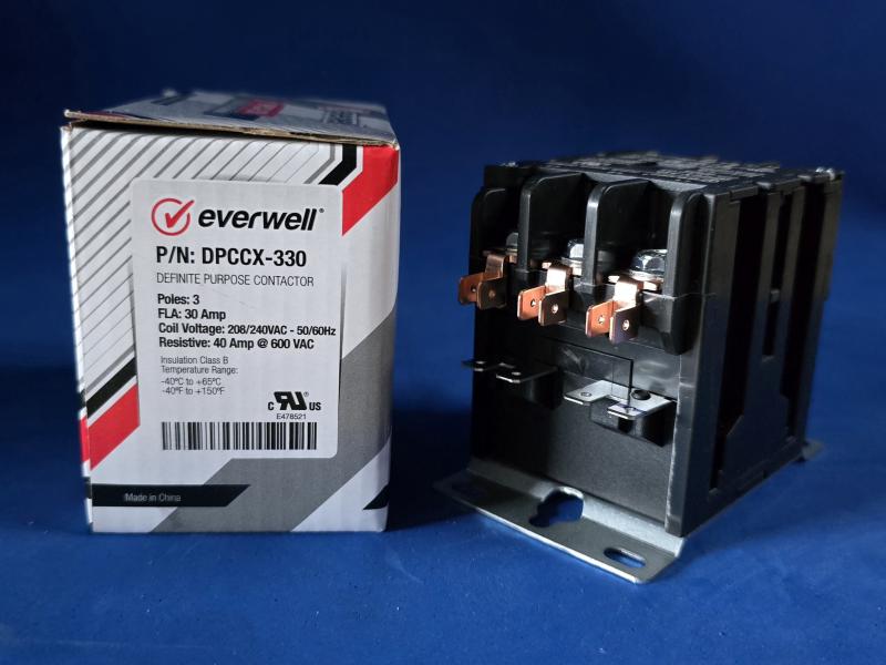 CONTACTOR 3 POLOS 30 AMP 240V EVERWELL DPCCX-330